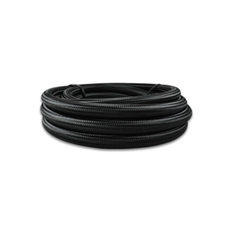 Vibrant -12 AN Black Nylon Braided Flex Hose w/ PTFE Liner (5 Foot Roll)