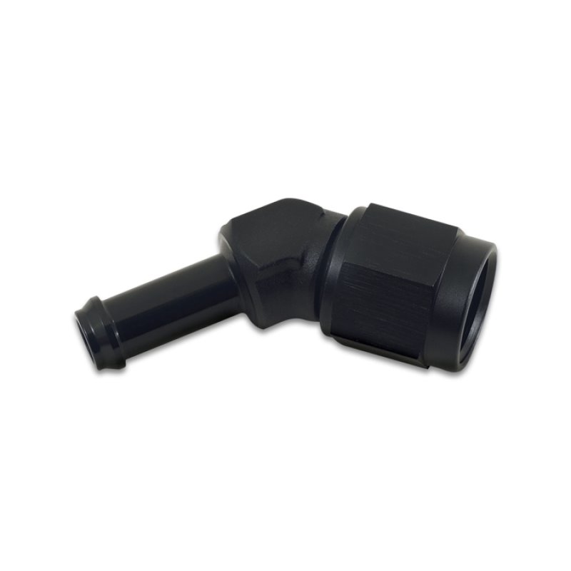 Vibrant -8AN to 3/8in Hose Barb 45 Degree Adapter - Anodized Black