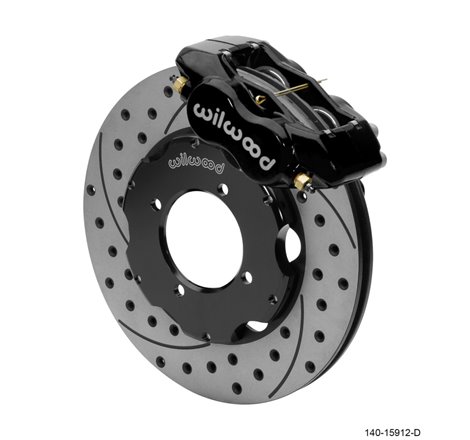 Wilwood Dynalite Front Big Brake Kit 11.00in SRP Drilled & Slotted Rotors - Black