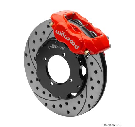 Wilwood Dynalite Front Big Brake Kit 11.00in SRP Drilled & Slotted Rotors - Red