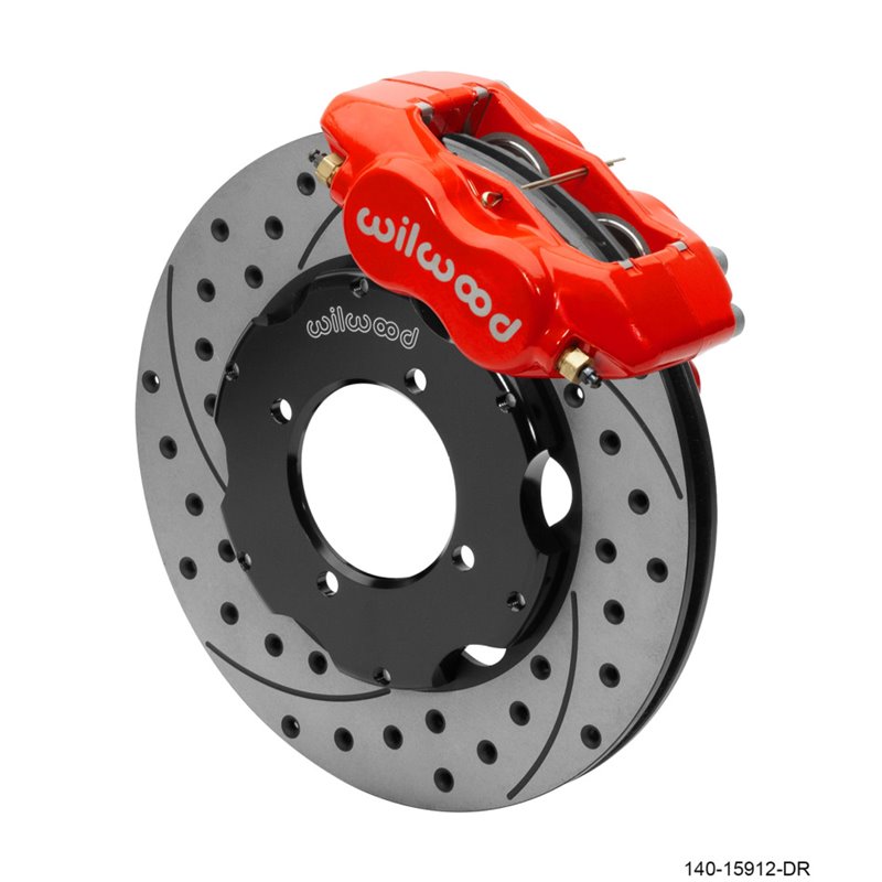 Wilwood Dynalite Front Big Brake Kit 11.00in SRP Drilled & Slotted Rotors - Red