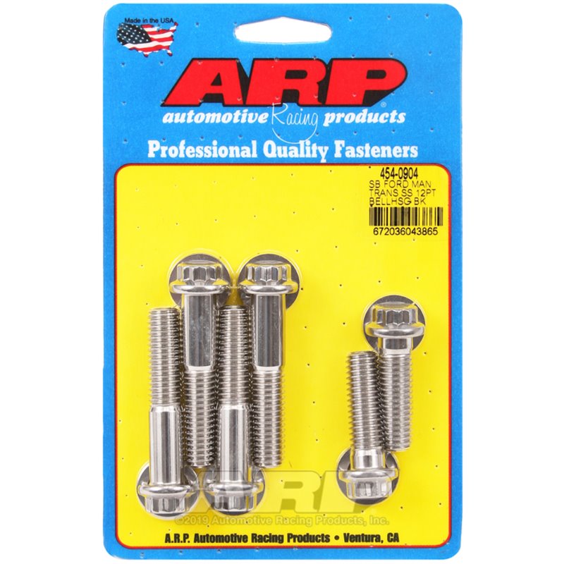 ARP Small Block Ford Manual Transmission 12pt Bellhousing Bolt Kit - Polished Stainless Steel