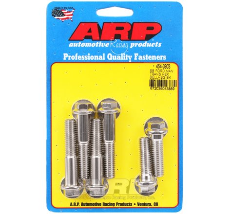 ARP Small Block Ford Manual Transmission Hex Bellhousing Bolt Kit - Polished Stainless Steel