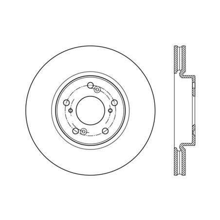 StopTech Cyro Drilled Sport Brake Rotor Front Left 13+ Honda Accord