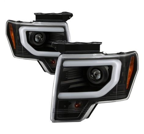 Spyder Ford F150 09-14 Halogen Light Bar Projector Headlights Black PRO-YD-FF15009PL-BK