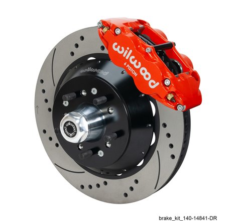 Wilwood Narrow Superlite 6R Red Front Big Brake Kit Ford 14in Drilled/Slotted Rotor