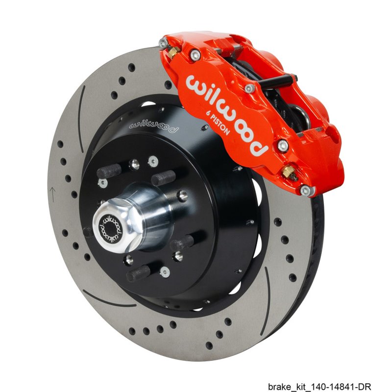 Wilwood Narrow Superlite 6R Red Front Big Brake Kit Ford 14in Drilled/Slotted Rotor