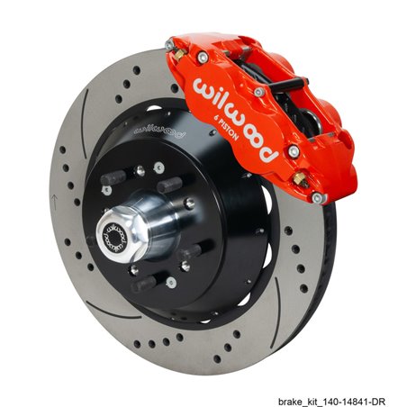 Wilwood Narrow Superlite 6R Red Front Big Brake Kit Ford 14in Drilled/Slotted Rotor