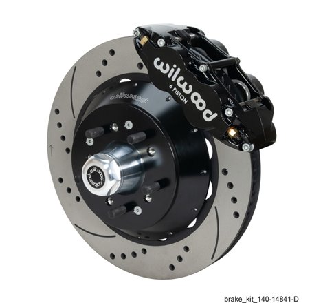 Wilwood Narrow Superlite 6R Black Front Big Brake Kit Ford 14in Drilled/Slotted Rotor