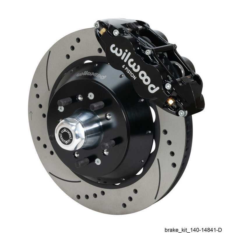 Wilwood Narrow Superlite 6R Black Front Big Brake Kit Ford 14in Drilled/Slotted Rotor