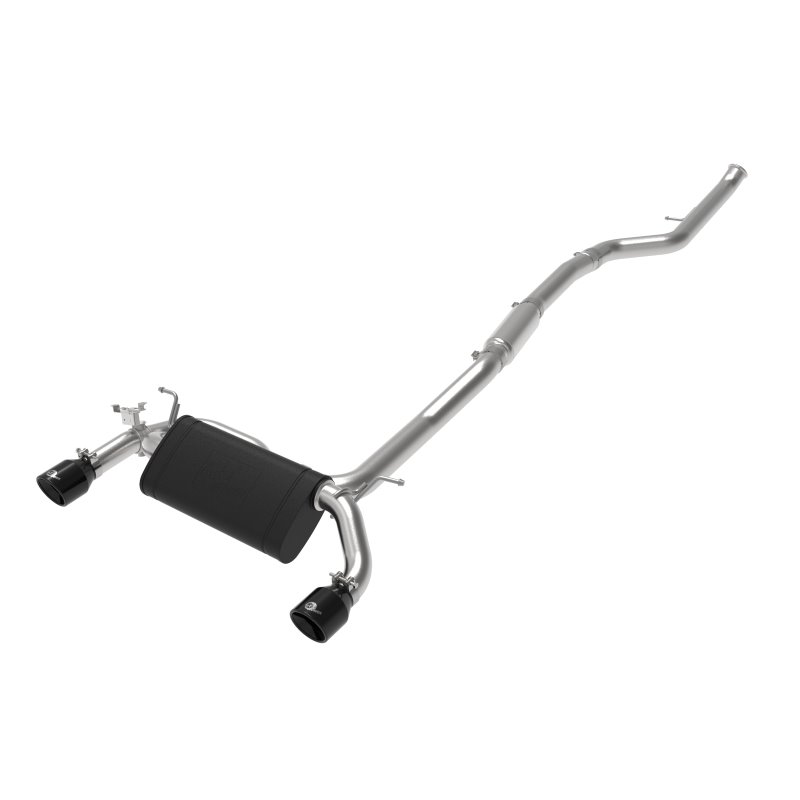 aFe MACH ForceXP 3IN to 2.5IN 304SS Cat-Back Exhaust System w/ Black Tips 14-16 BMW M235i (F22/23)