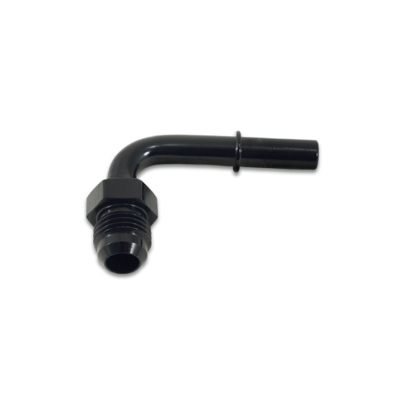 Vibrant 90 Degree Aluminum AN to Male Quick Connect Fitting -6AN - 0.3125in Hose Size