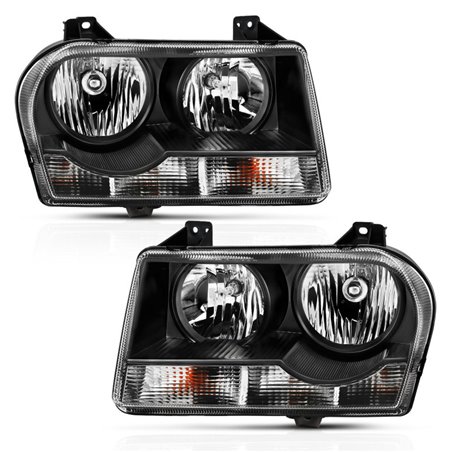 ANZO 2005-2010 Chrysler 300 Crystal Headlight Black