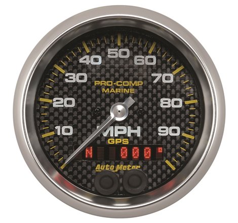 Autometer Marine Carbon Fiber 3-3/8in 100MPH GPS Speedometer Gauge