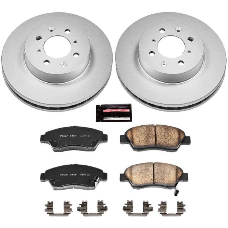 Power Stop 93-95 Honda Civic Front Z17 Evolution Geomet Coated Brake Kit