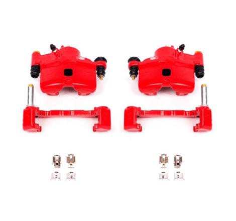 Power Stop 90-00 Honda Civic Front Red Calipers w/Brackets - Pair