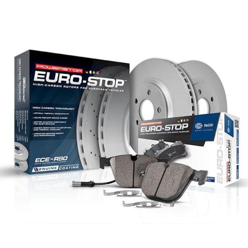 Power Stop 17-18 Mercedes-Benz C300 Front Euro-Stop Brake Kit