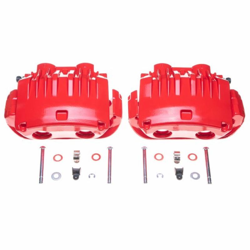 Power Stop 94-98 Ford Mustang Front Red Calipers w/Brackets - Pair