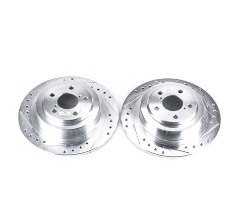 Power Stop 03-06 Subaru Baja Rear Evolution Drilled & Slotted Rotors - Pair