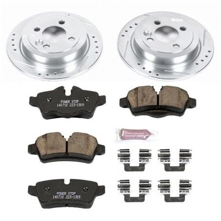 Power Stop 07-10 Mini Cooper Rear Z23 Evolution Sport Brake Kit