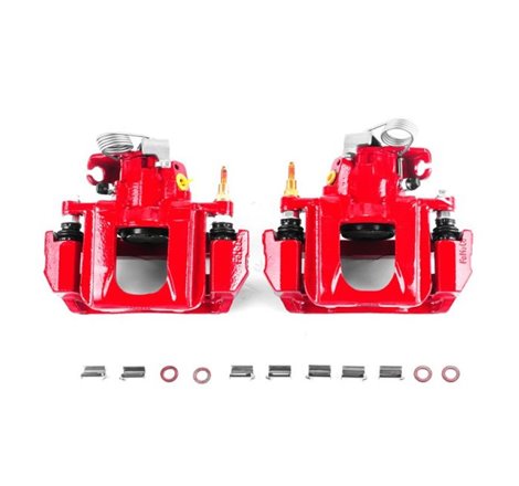 Power Stop 11-14 Ford Edge Rear Red Calipers w/Brackets - Pair