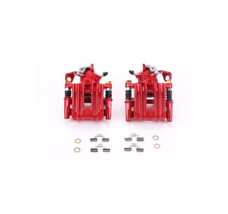 Power Stop 98-99 Audi A3 Rear Red Calipers w/Brackets - Pair