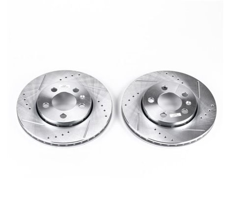 Power Stop 00-06 Audi TT Quattro Rear Evolution Drilled & Slotted Rotors - Pair