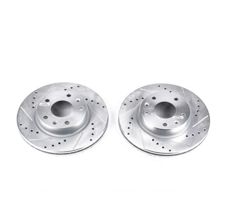 Power Stop 02-05 Land Rover Freelander Front Evolution Drilled & Slotted Rotors - Pair