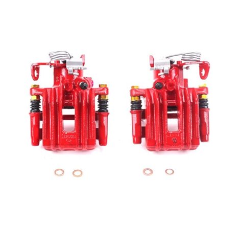 Power Stop 98-04 Audi A6 Quattro Rear Red Calipers w/Brackets - Pair