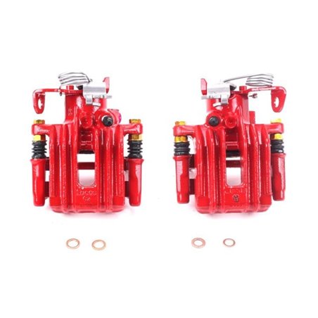 Power Stop 98-04 Audi A6 Quattro Rear Red Calipers w/Brackets - Pair