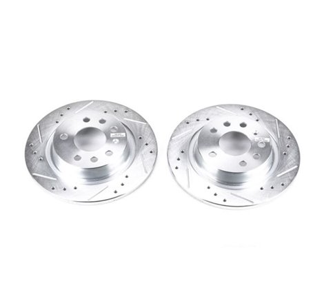 Power Stop 03-11 Saab 9-3 Rear Evolution Drilled & Slotted Rotors - Pair