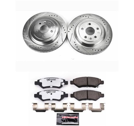 Power Stop 08-14 Cadillac CTS Rear Z26 Street Warrior Brake Kit