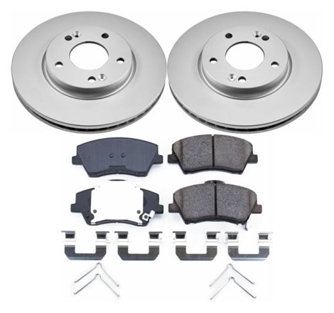 Power Stop 17-19 Hyundai Elantra Front Z17 Evolution Geomet Coated Brake Kit