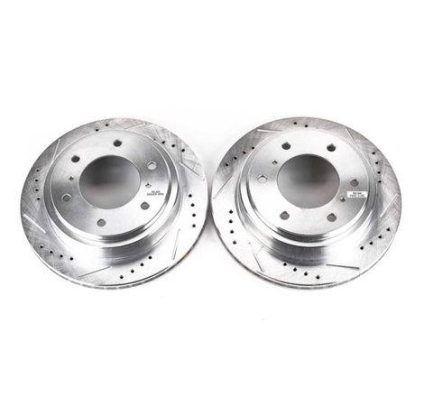 Power Stop 00-06 Mitsubishi Montero Rear Evolution Drilled & Slotted Rotors - Pair