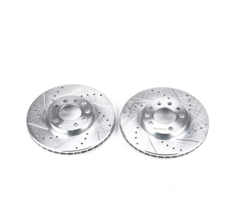 Power Stop 03-11 Saab 9-3 Front Evolution Drilled & Slotted Rotors - Pair