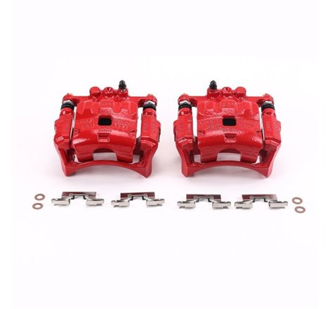 Power Stop 11-17 Ford Fiesta Front Red Calipers w/Brackets - Pair