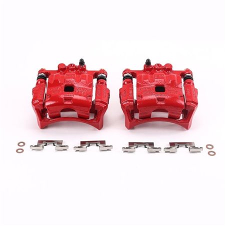 Power Stop 11-17 Ford Fiesta Front Red Calipers w/Brackets - Pair