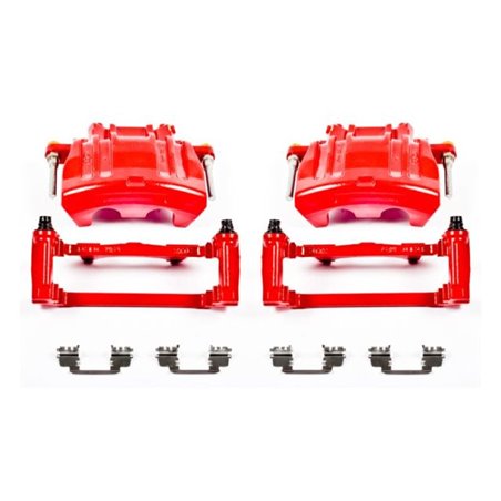 Power Stop 2012 Chrysler 300 Front Red Calipers w/Brackets - Pair