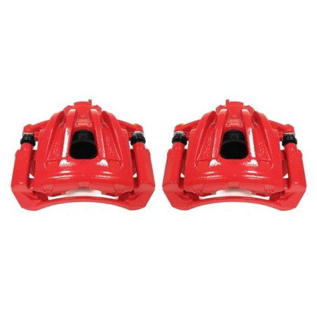 Power Stop 02-07 Jeep Liberty Front Red Calipers w/Brackets - Pair