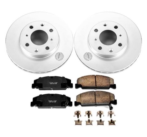 Power Stop 90-00 Honda Civic Front Z17 Evolution Geomet Coated Brake Kit