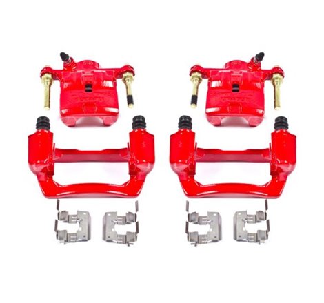 Power Stop 09-13 Subaru Forester Rear Red Calipers w/Brackets - Pair