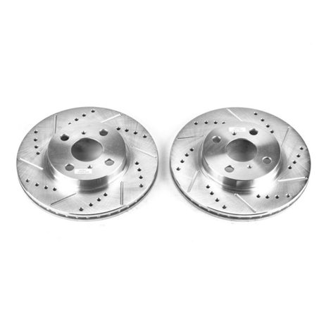 Power Stop 01-05 Toyota Echo Front Evolution Drilled & Slotted Rotors - Pair