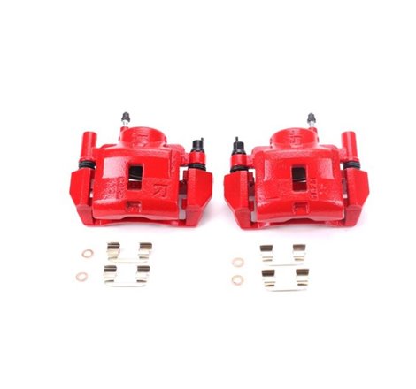 Power Stop 00-02 Mazda 626 Front Red Calipers w/Brackets - Pair