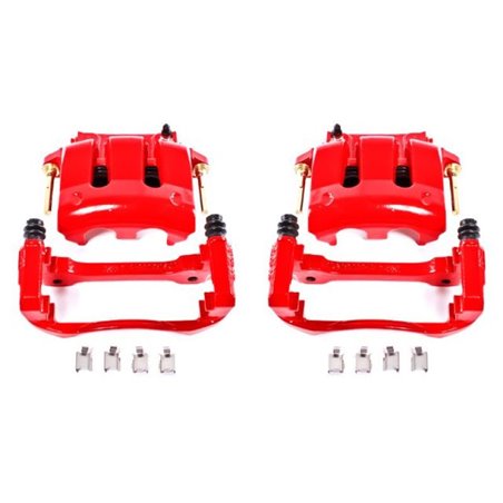 Power Stop 05-14 Ford Mustang Front Red Calipers w/Brackets - Pair