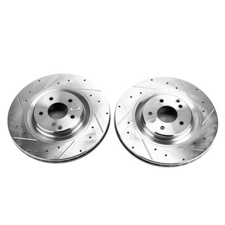 Power Stop 02-04 Mercedes-Benz C32 AMG Front Evolution Drilled & Slotted Rotors - Pair