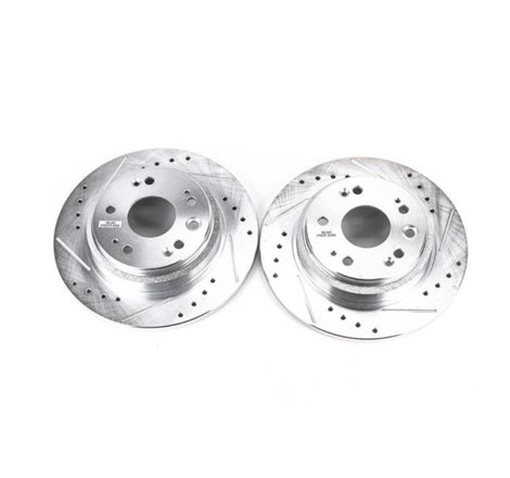 Power Stop 02-04 Acura RL Rear Evolution Drilled & Slotted Rotors - Pair