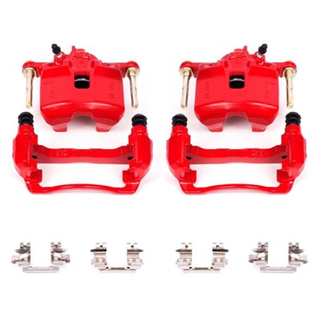 Power Stop 93-95 Honda Civic Front Red Calipers w/Brackets - Pair