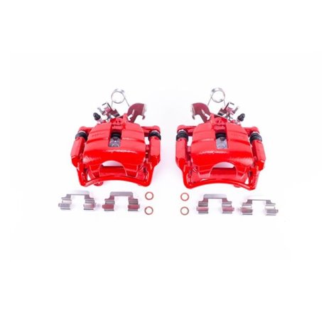 Power Stop 04-09 Audi S4 Rear Red Calipers w/Brackets - Pair