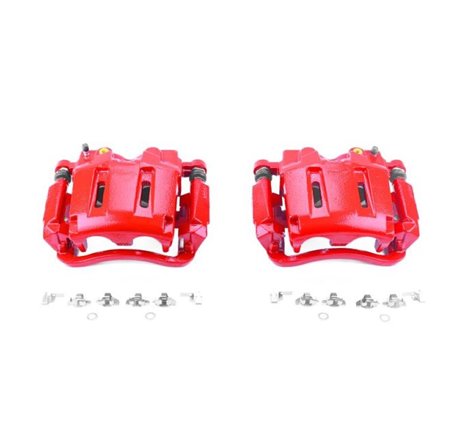 Power Stop 05-12 Ford F-250 Super Duty Front Red Calipers w/Brackets - Pair