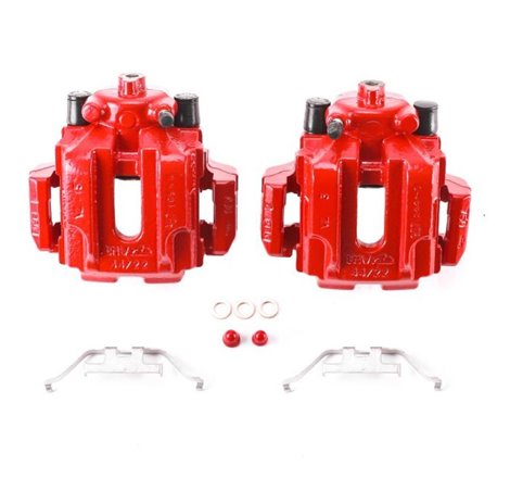 Power Stop 2006 BMW 330i Rear Red Calipers w/Brackets - Pair